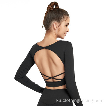 Shirts Yoga Sexy Backless